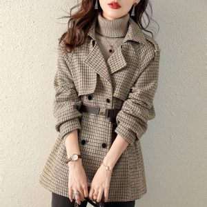 Casual looking thin all-match woolen coat